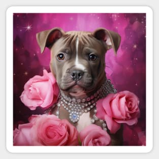 Rosy Staffy Puppy Sticker